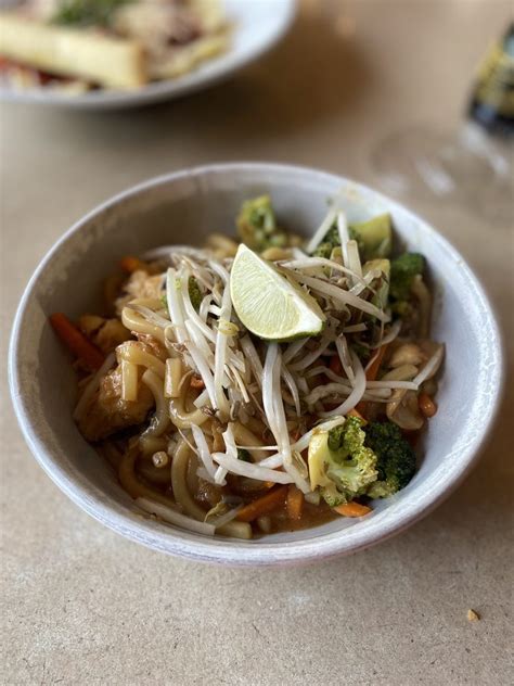Nothing but noodles restaurant - Rice noodles in a spicy peanut sauce with carrots, red peppers and scallions. Garnished with bean sprouts and a lime wedge. PAD THAI NOODLES 9.75 Rice noodles tossed in …